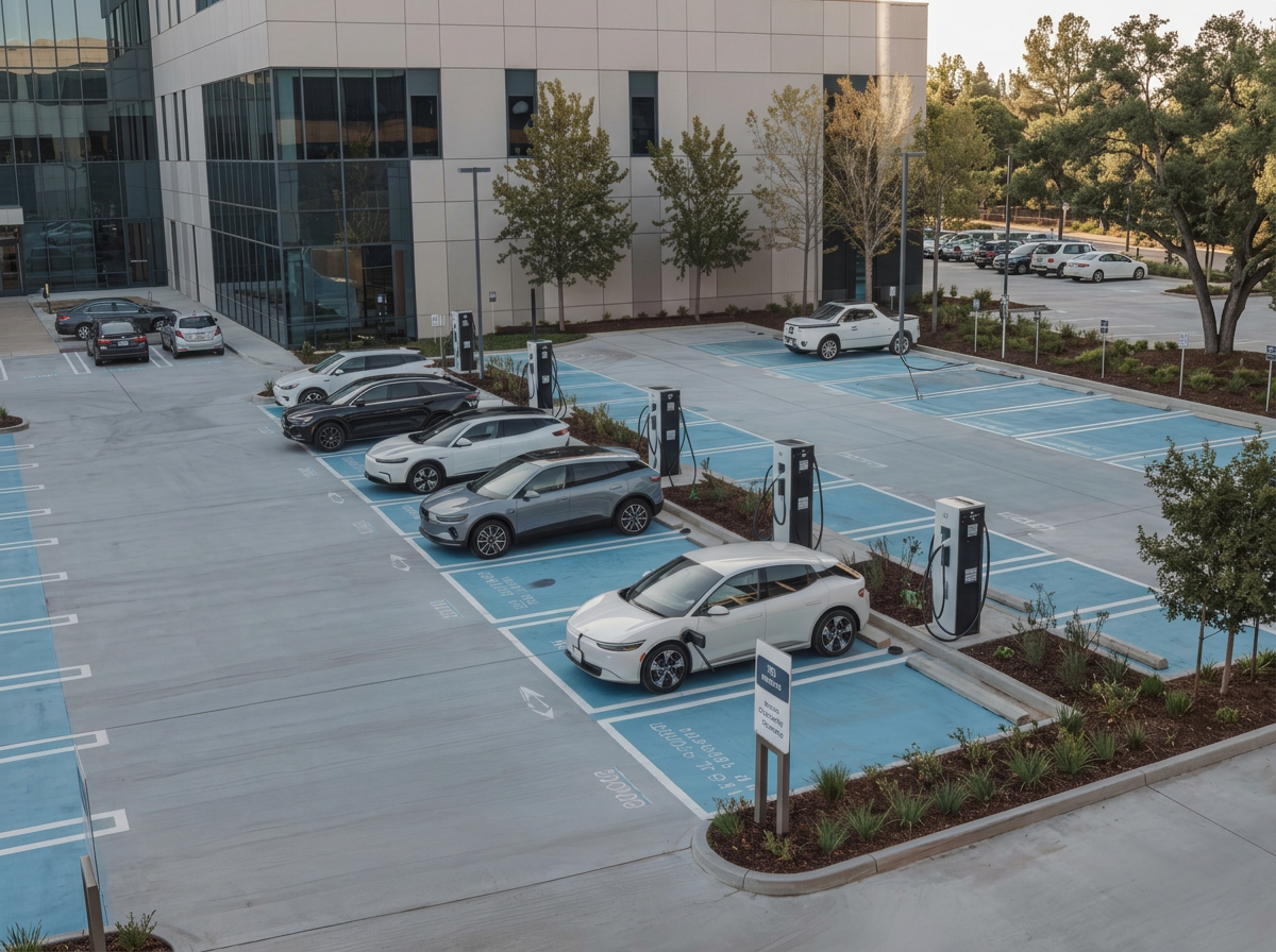 Estaciones de recarga para flotas de vehículos eléctricos en empresas - CargaEnCasa