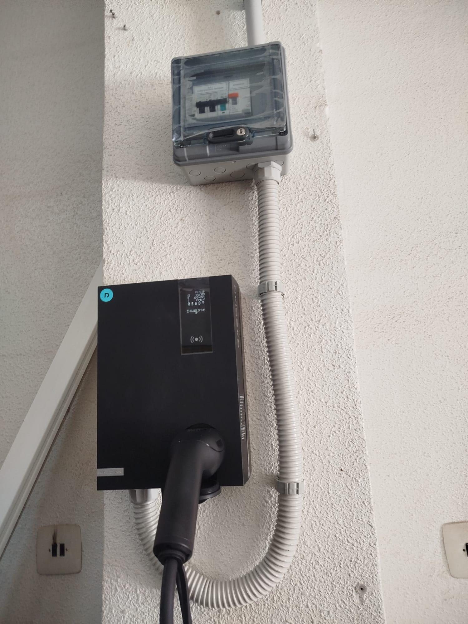 Raedian NEO con cuadro de protecciones con Raedian NEO en Murcia - Instalación profesional por CargaEnCasa